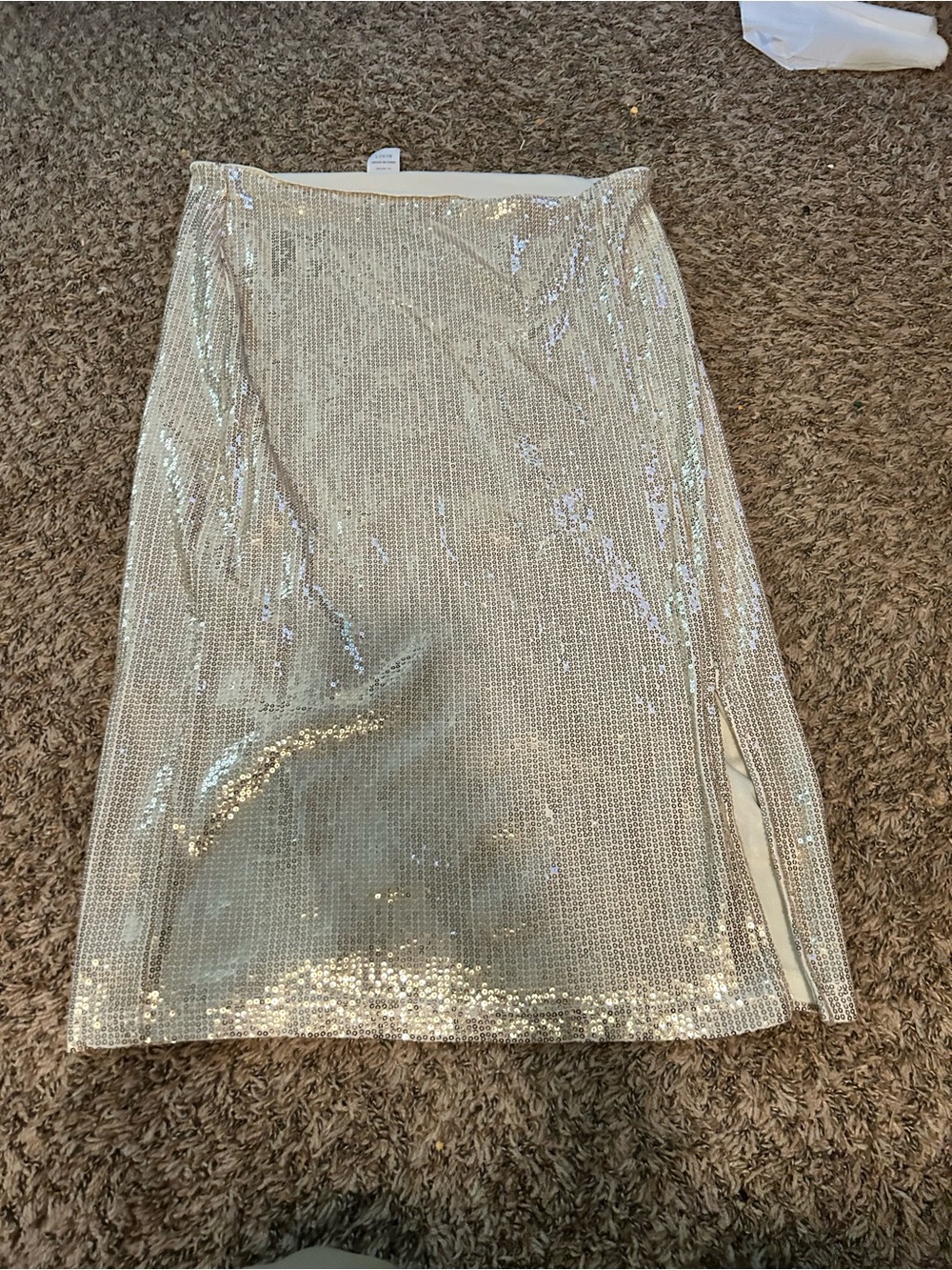 Time and Tru Gold Sequin Pencil Skirt with Side Slit